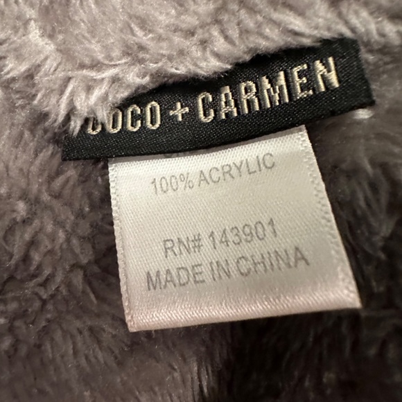 COCO+CARMEN/NWOT/warm and comfy grey hat with pompom rhinestones on front half - Picture 6 of 10